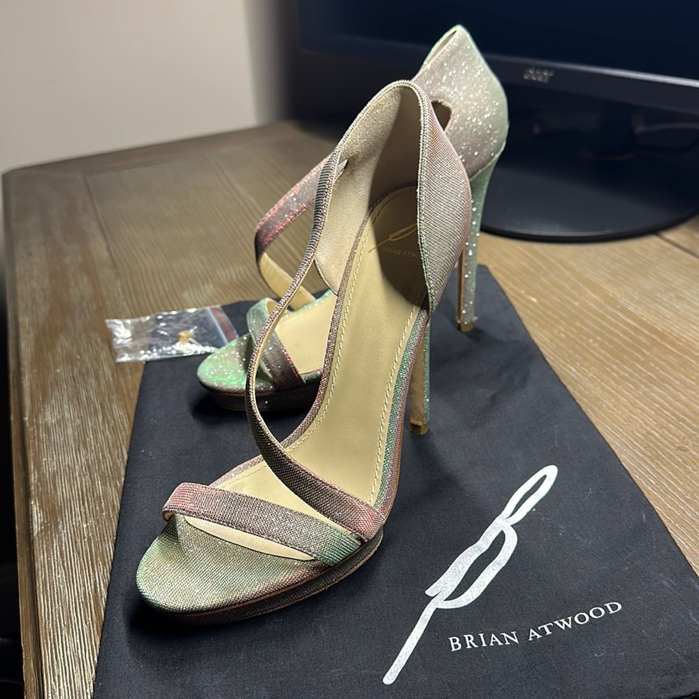 Brian Atwood Iridescent Sparkly Heels